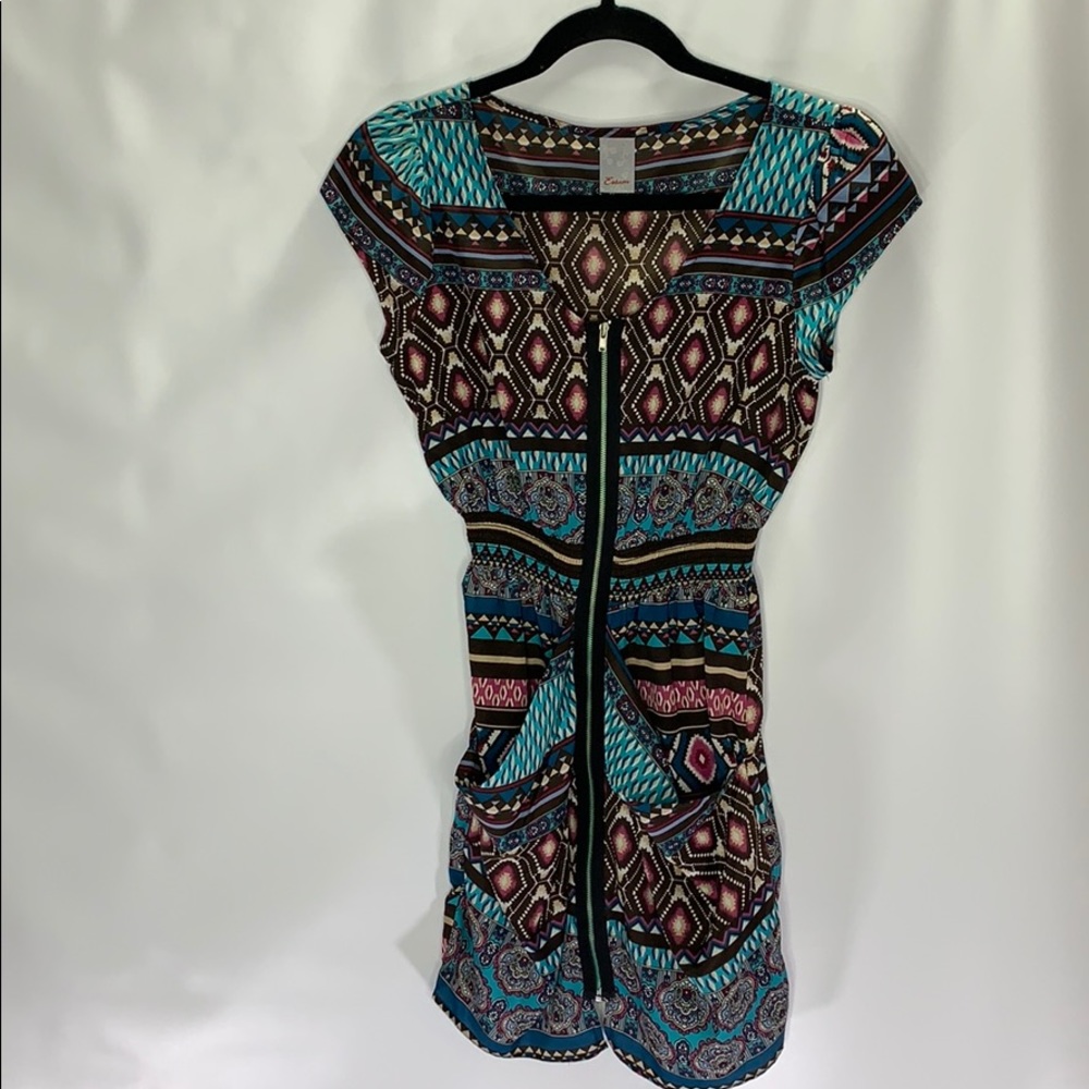 Multiple Color dress with pockets size s zipper